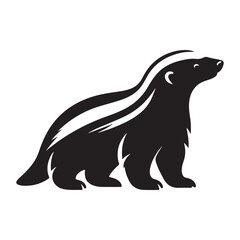 Obraz premium honey badger vector silhouette clip art logo design illustration. abstract honey badger icon collection 