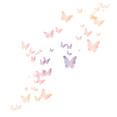 Fototapeta premium Colorful Flying Butterflies PNG Transparent Illustration