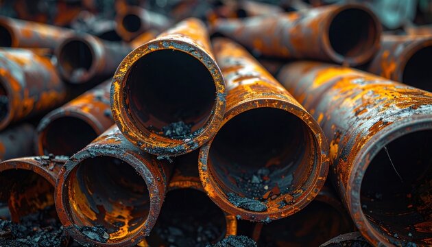 A professional camera captures FlyPro Firefly oxidized metal pipes, bearing distinct burn marks and structural deformation, arranged in a disarrayed pile.