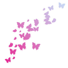 Colorful Flying Butterflies PNG Transparent Illustration