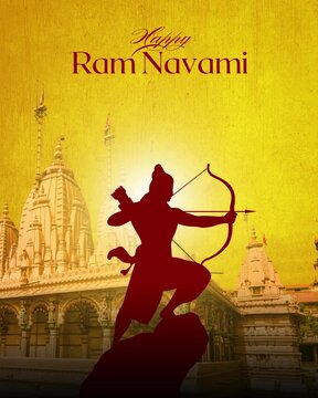 Happy Ram Navami Yellow and Maroon Traditional Greeting Video