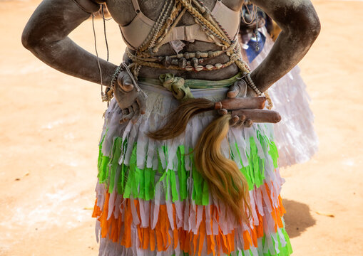 Komian woman during a ceremony in Adjoua Messouma Komians initiation centre, Moyen-Como&eacute;, Aniassue, Ivory Coast