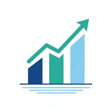 Financial statistics infographic, uptrend trending, uptrend, colorful professional business data visualization icons, with marketing success concept.