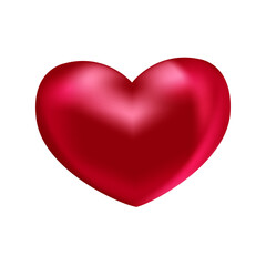 Red Heart Isolated on White Background &ndash; Simple Love Symbol Vector