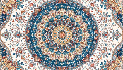 Obraz premium Exquisite Circular Mandala Design with Intricate Floral and Geometric Patterns.