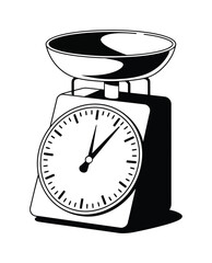 Vintage Kitchen Scale with Dial and Bowl