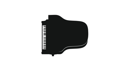 Black grand piano outline against a white background silhouette © Taylor
