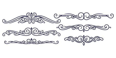 Obraz premium Ornate Illustrations Featuring Flourishes and Swirls in a Decorative Design