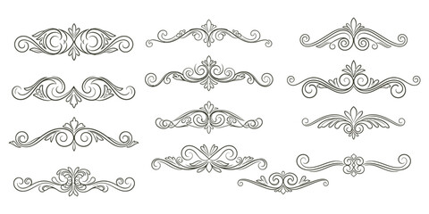 Fototapeta premium Ornate Flourishes and Swirling Patterns in Decorative Illustration
