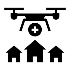 Obraz premium Medical Delivery Drone Solid Icon