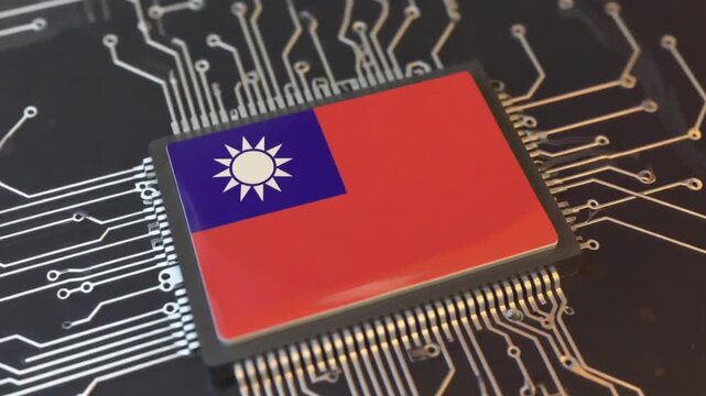 Chip with the Taiwanese flag.