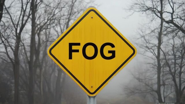 Road sign for "fog".