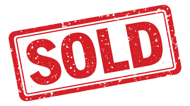 Textured rubber stamp illustration of the word 'sold' depicting a completed transaction for commercial projects