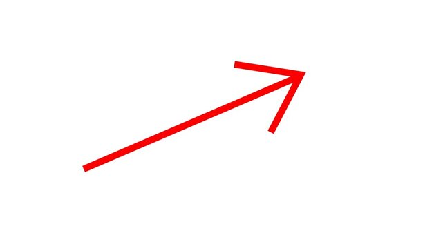 Red Arrow Icon Animation on Transparent Background