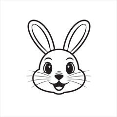 Fototapeta premium A rabbit head vector style line art