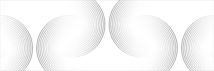 Abstract white background with black circle rings. Digital future technology concept. vektor