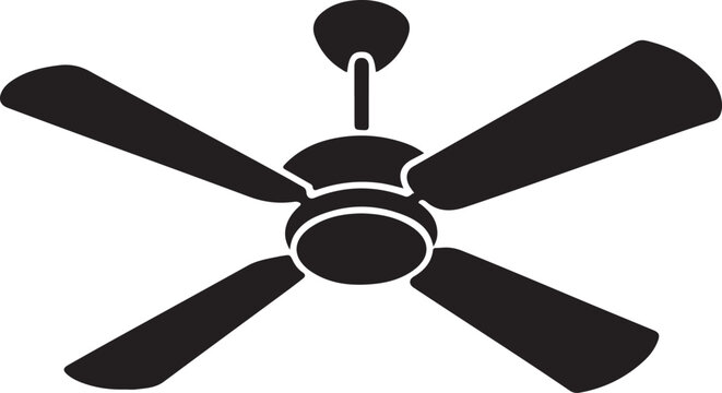 Modern ceiling fan icon in simple design