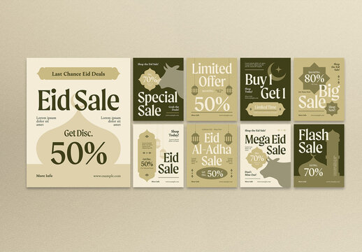 Green Modern Eid Al Adha Sale Banner