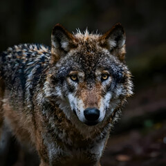 Fototapeta premium gray wolf canis lupus