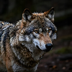 Fototapeta premium gray wolf canis lupus