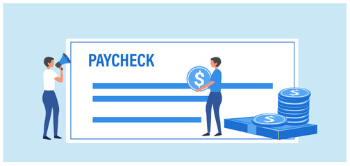 paycheck salary and payroll vector
