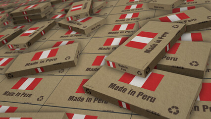 Made in Peru box pack 3d illustration