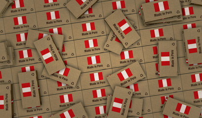 Made in Peru box pack 3d illustration