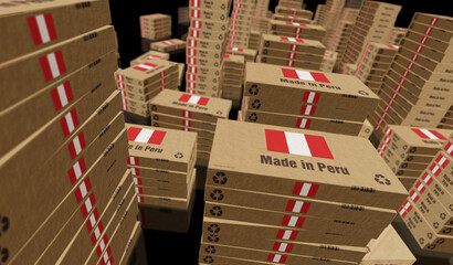 Made in Peru box pack 3d illustration