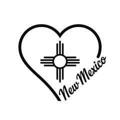 Obraz premium A black heart shape containing the state symbol of new mexico with text