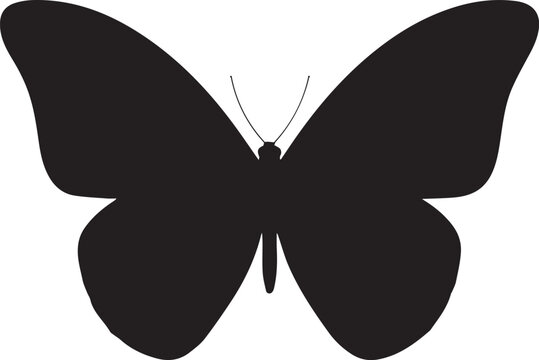 Black butterfly silhouette with antennae