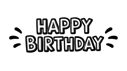 Vibrant Happy Birthday greeting with dynamic burst of celebration