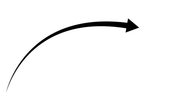 Up curve arrow animation, Grow prices concept arrow animation on white background