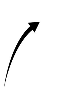 Creative Graph hand drawn arrow chart growing up. Exponential growth and Business profit increase.