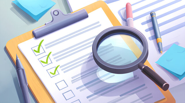 Document management checklist. Check mark approved. Audit certificate evaluate examination reviewing. inspector inspect quality. Assurance selection summary. Assessment guarantee quality. Digital.