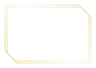 Gold Gradient Thin Line Frame on White Background