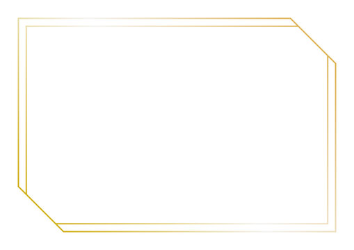 Gold Gradient Thin Line Frame on White Background