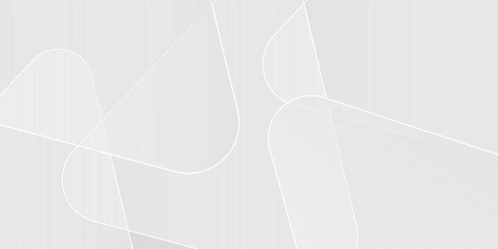 3D white geometric abstract background overlap layer on bright space with rounded triangles effect decoration. Graphic design element modern style concept for banner