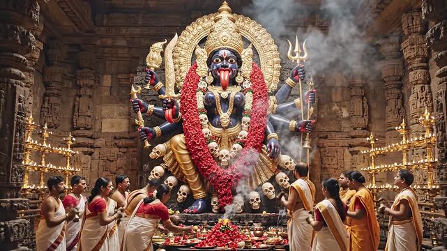 Hindu Priest Performing Puja Ceremony.