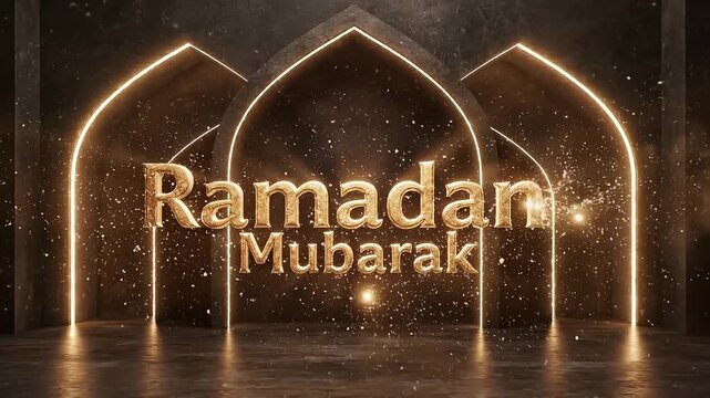 Ramadan Mubarak: A serene and elegant design for the holy month of Ramadan, with warm lighting, golden details, and an atmosphere of spirituality.