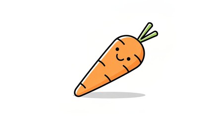 Cheerful Cartoon Carrot Character Image for Promoting Healthy Eating in Kids Educational Materials
