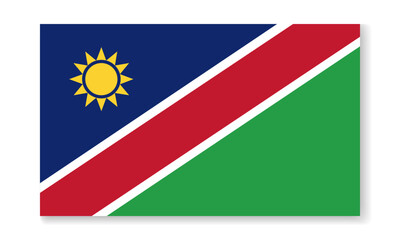 Namibia national flag in flat style. Vector flat background.