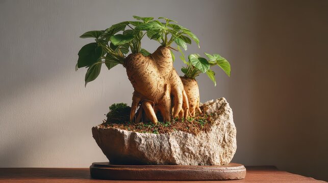 Botanical Mandrake graphic bonsai tree.
