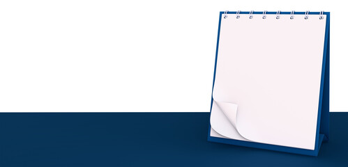 Desk flip calendar with a blank sheet. For greeting cards, business notes. 3D render, PNG. © Svetlana Parshakova