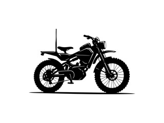 Fototapeta premium Minimalist Black Vector Off-Road Motorcycle Illustration