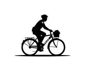 Obraz premium Silhouette of Cyclist Riding a Bike