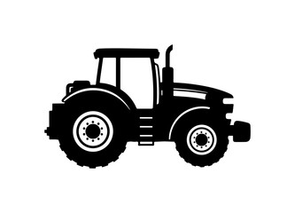 Obraz premium Black Vector Tractor Illustration
