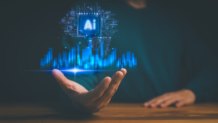 AI artificial intelligence technology for digital business innovation. Future data intelligence...