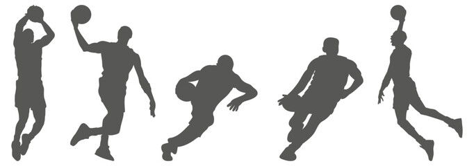 Basketball player silhouettes set in action poses  © Imran