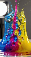 Colorful Liquid Splash Art Composition.