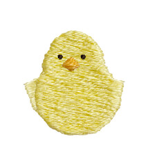 手刺繍のお座りひよこ © Stitch Palette